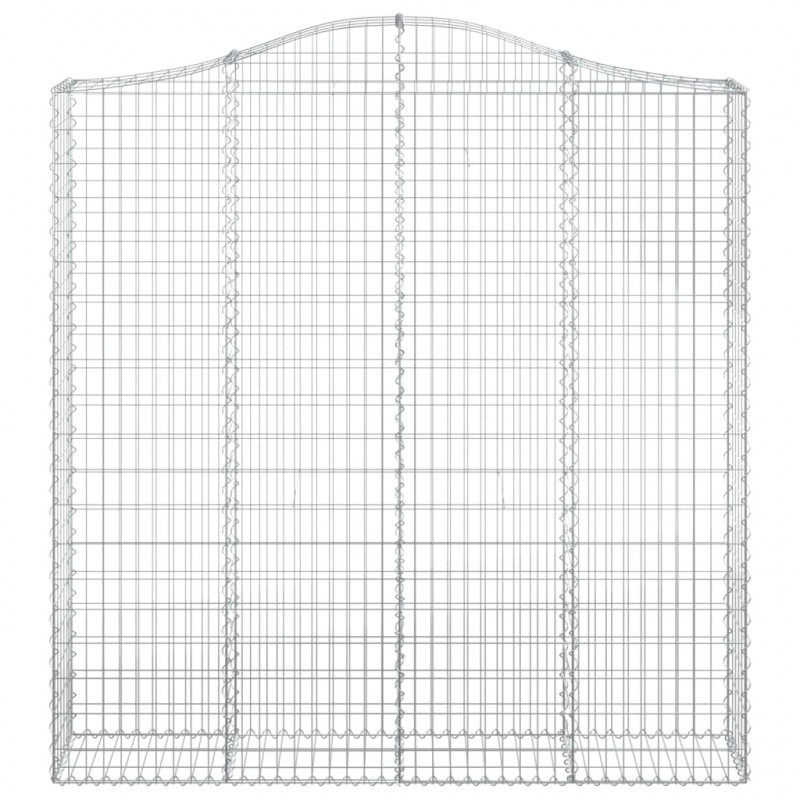 Kosze gabionowe, 2 szt, 200x30x200/220 cm, galwanizowane żelazo