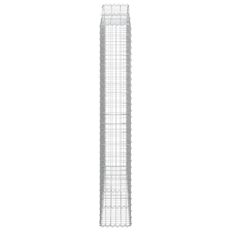 Kosze gabionowe, 2 szt, 200x30x200/220 cm, galwanizowane żelazo