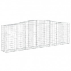 Kosze gabionowe, 10 szt, 400x50x120/140cm, galwanizowane żelazo