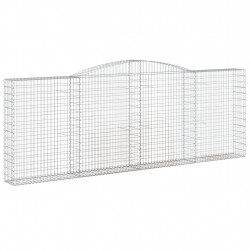 Kosze gabionowe, 2 szt, 400x30x140/160 cm, galwanizowane żelazo