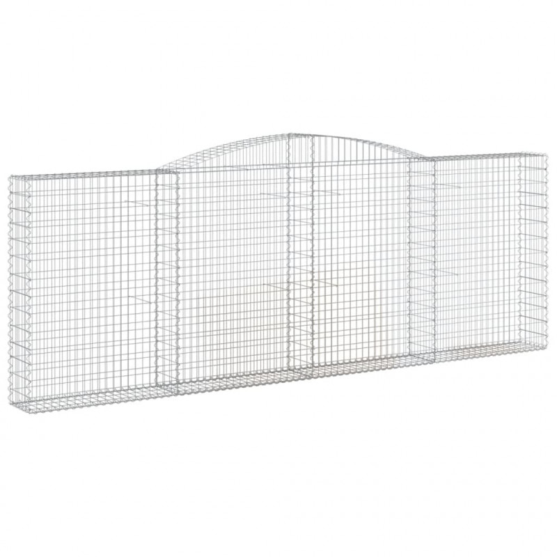 Kosze gabionowe, 2 szt, 400x30x140/160 cm, galwanizowane żelazo