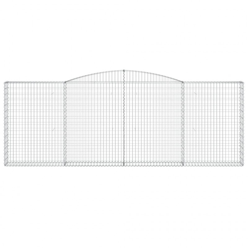Kosze gabionowe, 2 szt, 400x30x140/160 cm, galwanizowane żelazo