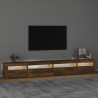 Szafka pod TV z oświetleniem LED, przydymiony dąb, 270x35x40 cm