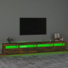 Szafka pod TV z oświetleniem LED, przydymiony dąb, 270x35x40 cm
