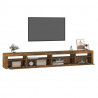 Szafka pod TV z oświetleniem LED, przydymiony dąb, 270x35x40 cm