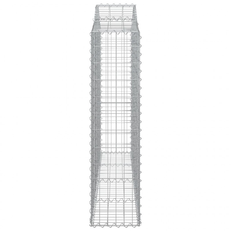 Kosze gabionowe, 9 szt, 200x30x120/140 cm, galwanizowane żelazo