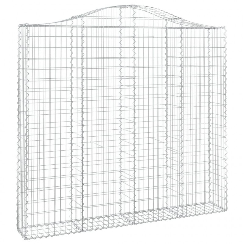 Kosze gabionowe, 4 szt, 200x30x180/200 cm, galwanizowane żelazo