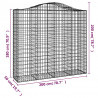 Kosze gabionowe, 7 szt, 200x50x180/200 cm, galwanizowane żelazo