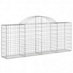 Kosze gabionowe, 12 szt, 200x30x80/100 cm, galwanizowane żelazo