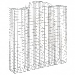Kosze gabionowe, 2 szt, 200x50x200/220cm, galwanizowane żelazo
