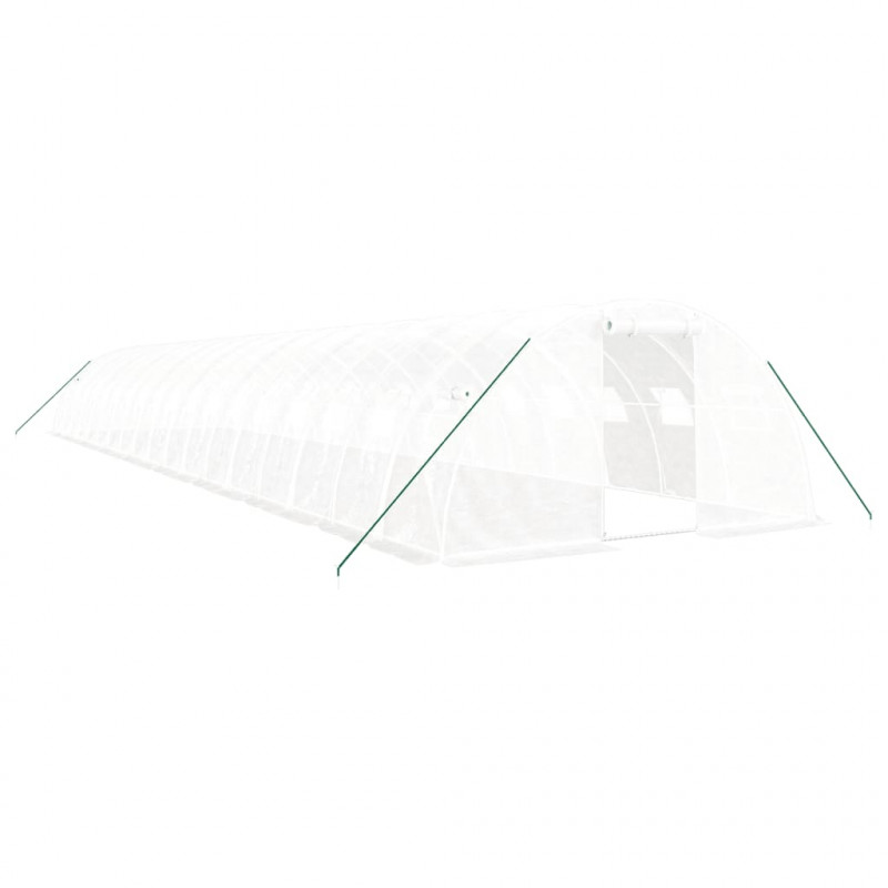 Szklarnia ze stalową ramą, biała, 72 m², 18x4x2 m