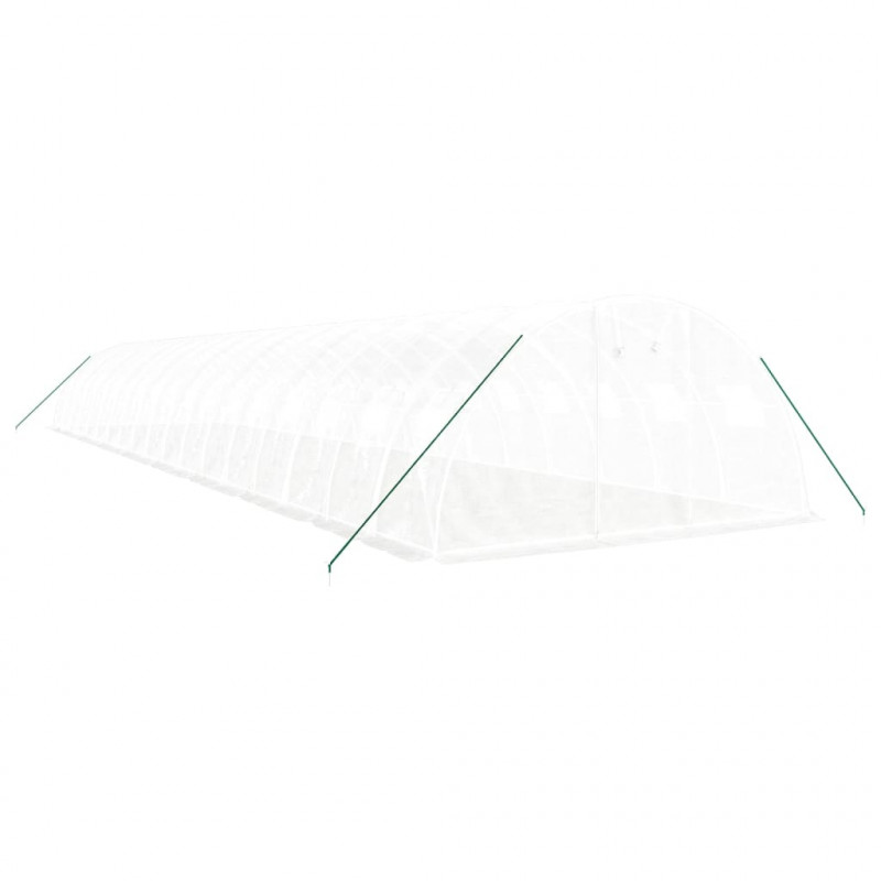 Szklarnia ze stalową ramą, biała, 72 m², 18x4x2 m
