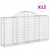 Kosze gabionowe, 12 szt, 200x30x100/120cm, galwanizowane żelazo