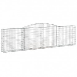 Kosze gabionowe, 9 szt, 400x30x100/120 cm, galwanizowane żelazo