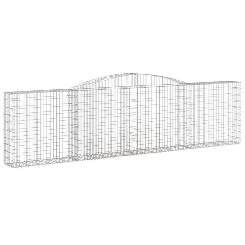 Kosze gabionowe, 9 szt, 400x30x100/120 cm, galwanizowane żelazo