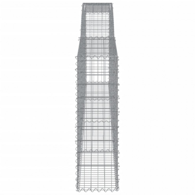 Kosze gabionowe, 9 szt, 400x30x100/120 cm, galwanizowane żelazo