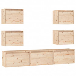 Szafki pod TV, 7 szt., lite drewno sosnowe