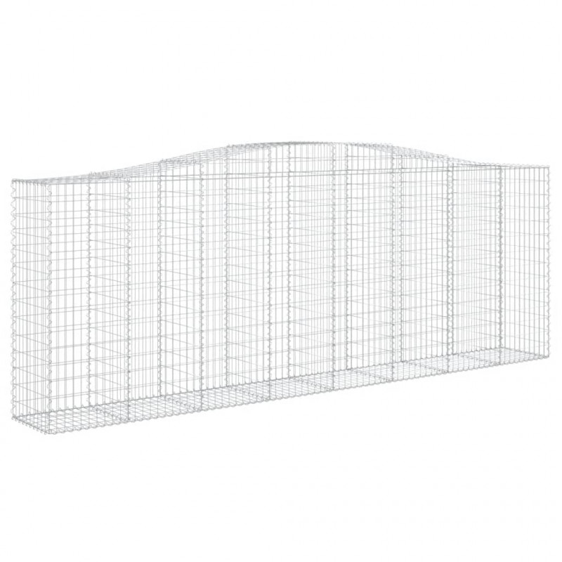 Kosze gabionowe, 9 szt, 400x50x140/160 cm, galwanizowane żelazo