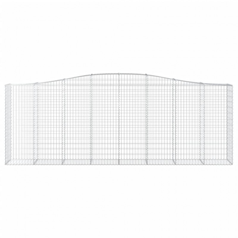Kosze gabionowe, 9 szt, 400x50x140/160 cm, galwanizowane żelazo