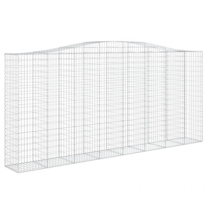 Kosze gabionowe, 6 szt, 400x50x180/200 cm, galwanizowane żelazo