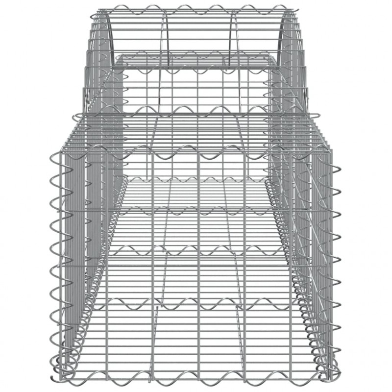 Kosze gabionowe, 9 szt, 200x50x40/60 cm, galwanizowane żelazo