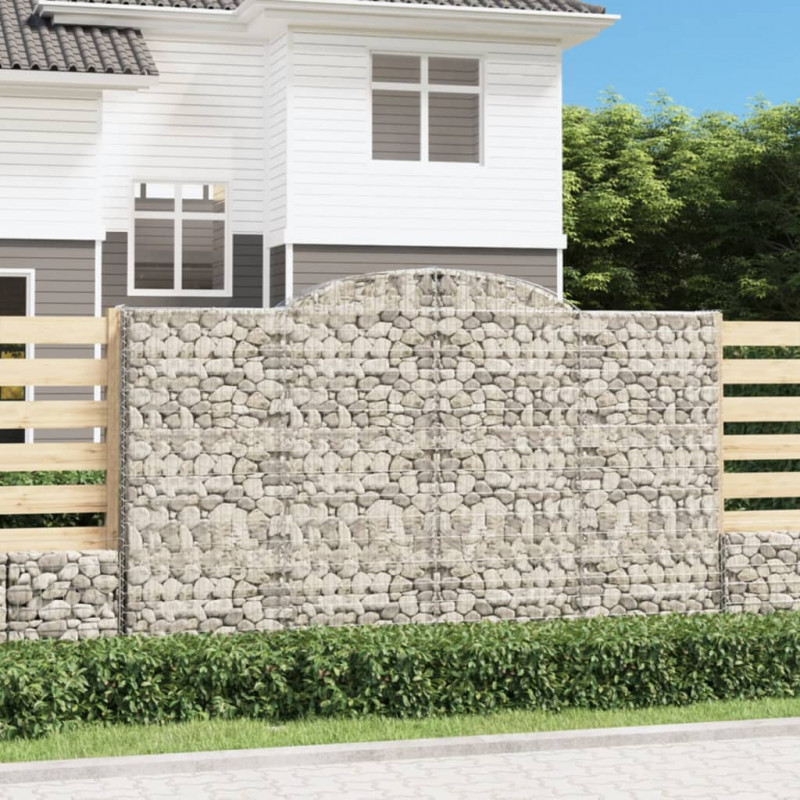 Kosze gabionowe, 4 szt, 300x50x180/200 cm, galwanizowane żelazo
