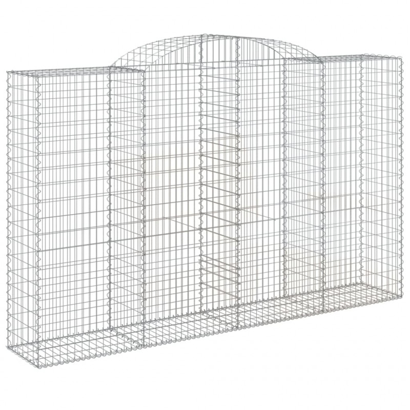 Kosze gabionowe, 4 szt, 300x50x180/200 cm, galwanizowane żelazo