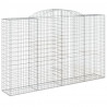 Kosze gabionowe, 4 szt, 300x50x180/200 cm, galwanizowane żelazo