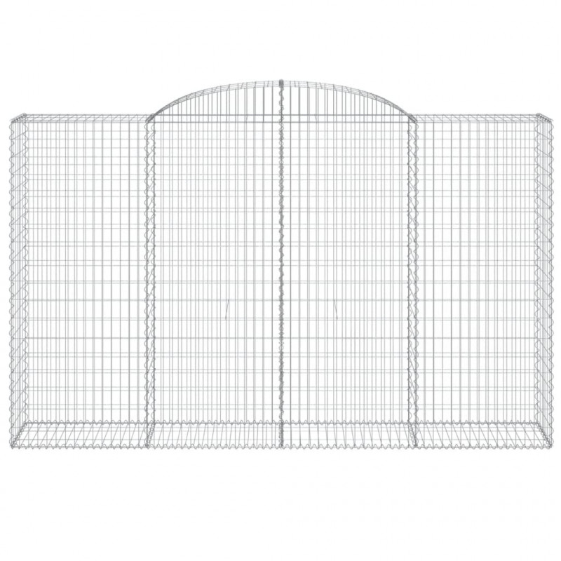 Kosze gabionowe, 4 szt, 300x50x180/200 cm, galwanizowane żelazo