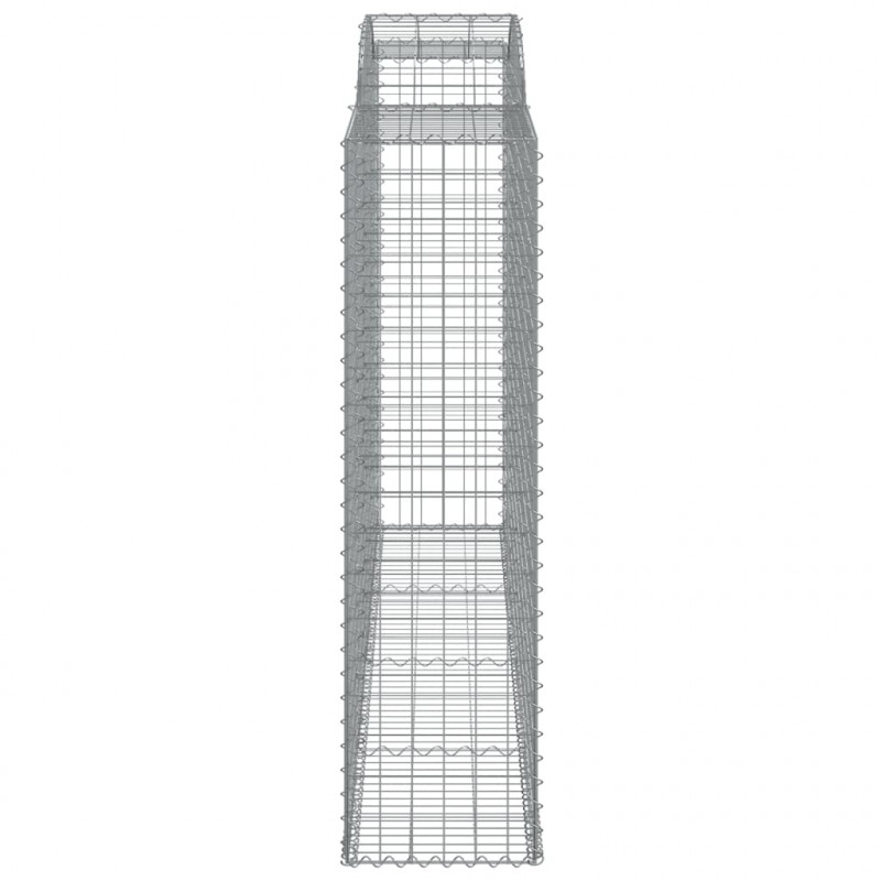 Kosze gabionowe, 4 szt, 300x50x180/200 cm, galwanizowane żelazo