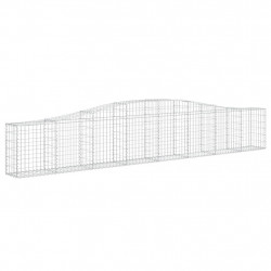 Kosze gabionowe, 9 szt, 400x30x60/80 cm, galwanizowane żelazo