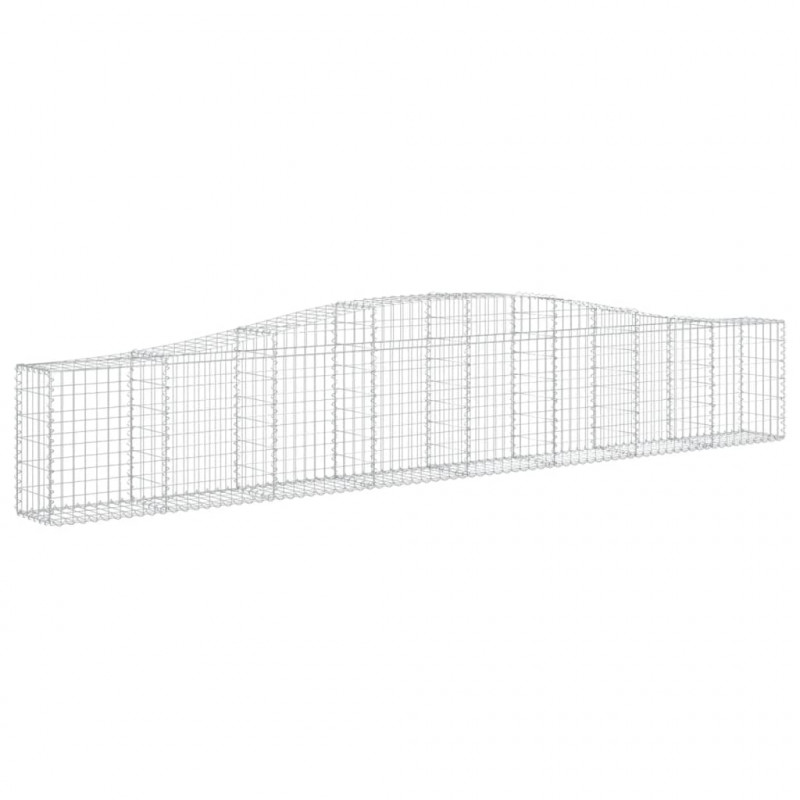 Kosze gabionowe, 9 szt, 400x30x60/80 cm, galwanizowane żelazo