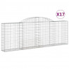 Kosze gabionowe, 17 szt, 300x30x100/120cm, galwanizowane żelazo