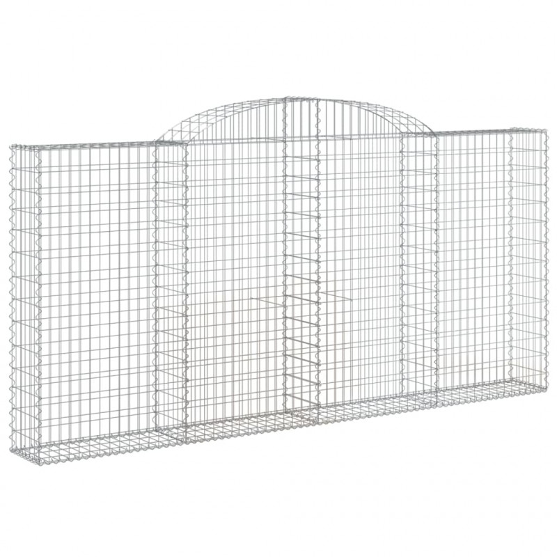 Kosze gabionowe, 5 szt, 300x30x140/160 cm, galwanizowane żelazo