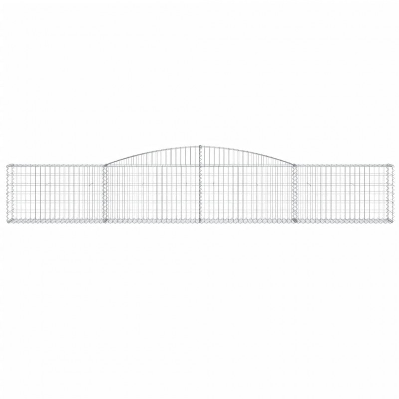 Kosze gabionowe, 8 szt, 400x30x60/80 cm, galwanizowane żelazo