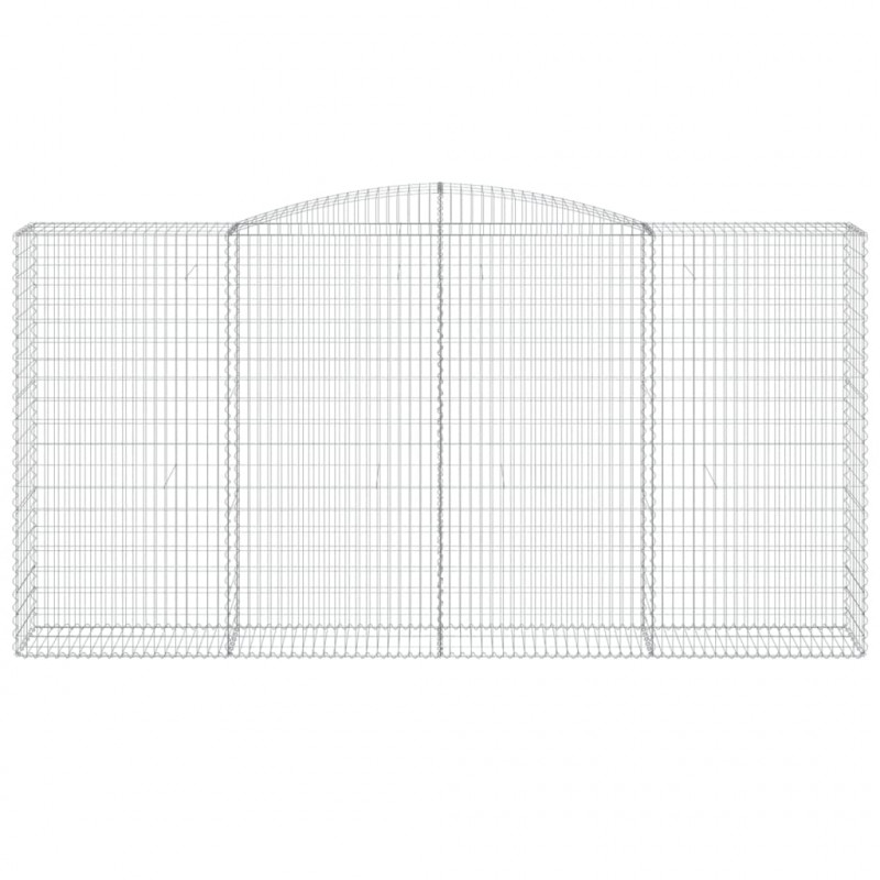 Kosze gabionowe, 2 szt, 400x50x200/220 cm, galwanizowane żelazo