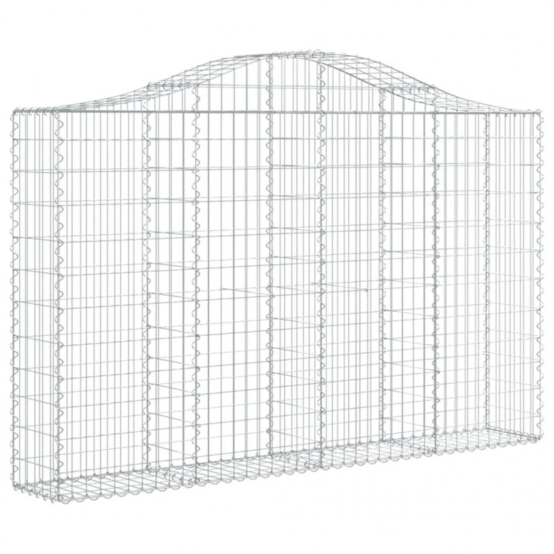 Kosze gabionowe, 15 szt, 200x30x120/140cm, galwanizowane żelazo