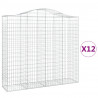 Kosze gabionowe, 12 szt, 200x50x180/200cm, galwanizowane żelazo