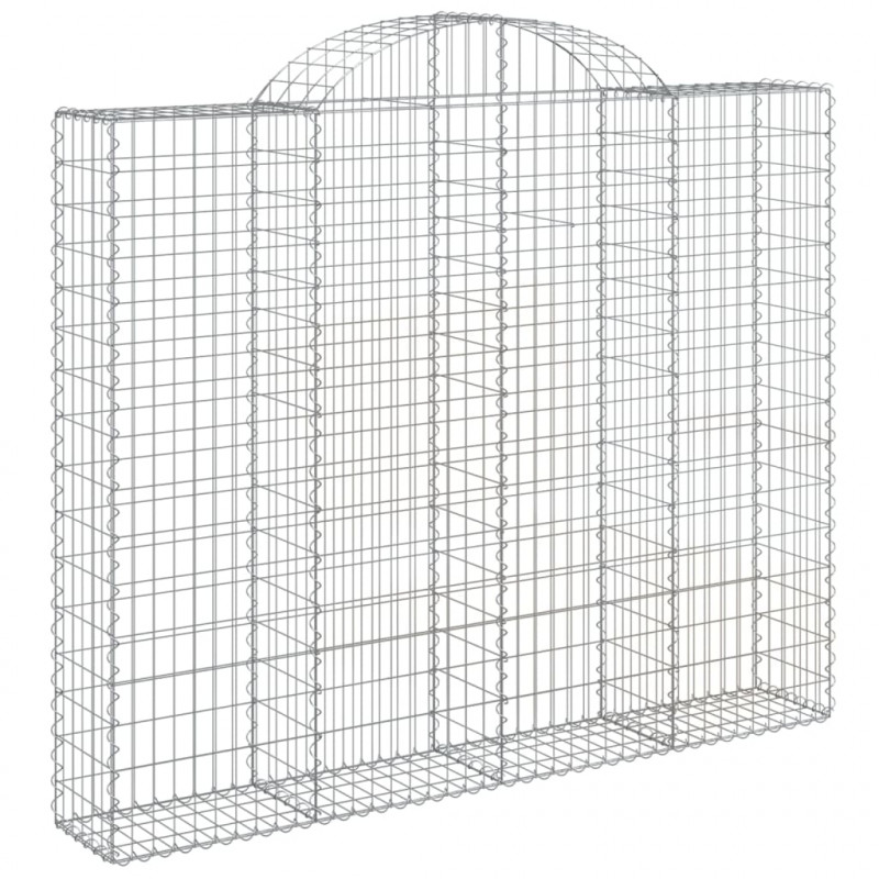 Kosze gabionowe, 3 szt, 200x30x160/180 cm, galwanizowane żelazo