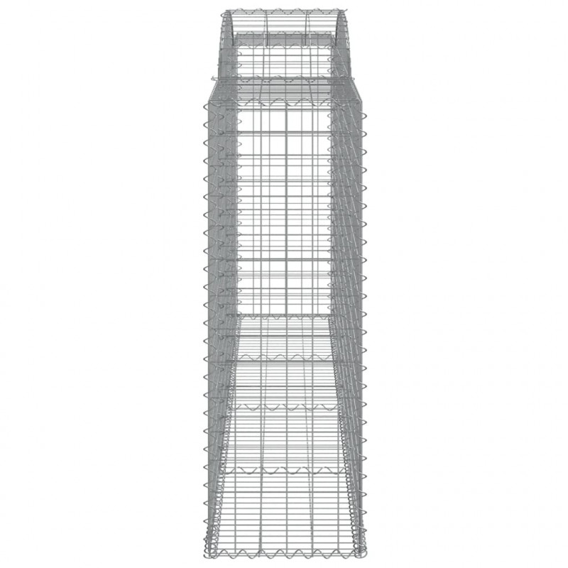 Kosze gabionowe, 7 szt, 300x50x140/160 cm, galwanizowane żelazo