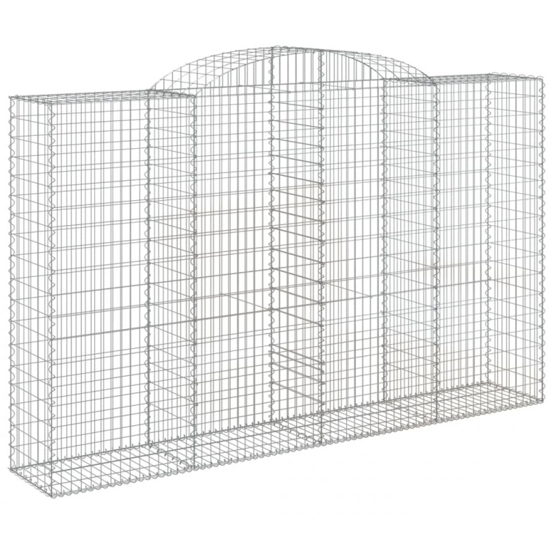 Kosze gabionowe, 6 szt, 300x50x180/200 cm, galwanizowane żelazo