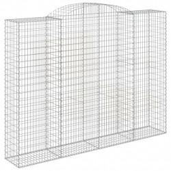 Kosze gabionowe, 3 szt, 300x50x220/240 cm, galwanizowane żelazo