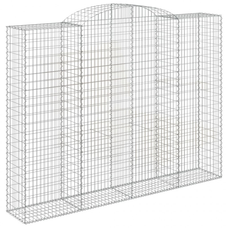 Kosze gabionowe, 3 szt, 300x50x220/240 cm, galwanizowane żelazo