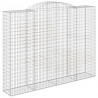 Kosze gabionowe, 3 szt, 300x50x220/240 cm, galwanizowane żelazo