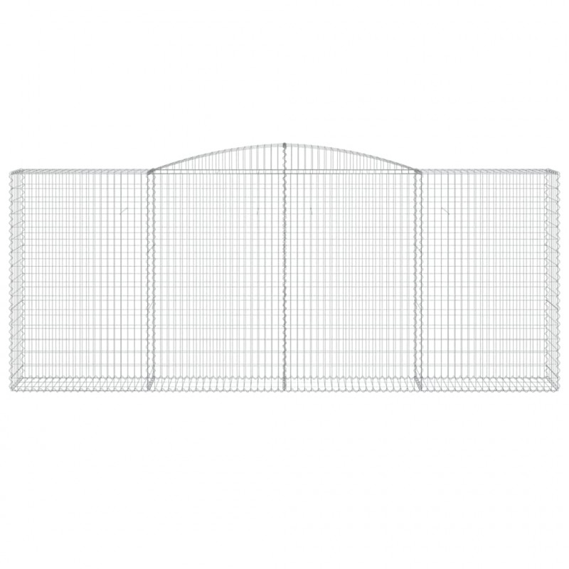 Kosze gabionowe, 4 szt, 400x50x160/180 cm, galwanizowane żelazo