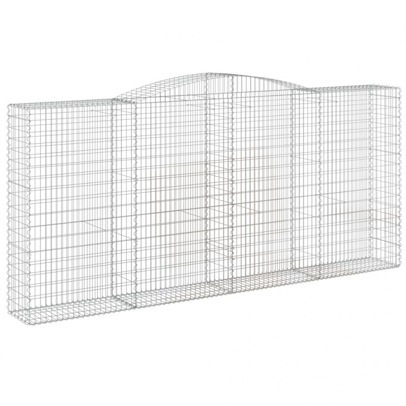 Kosze gabionowe, 3 szt, 400x50x180/200 cm, galwanizowane żelazo