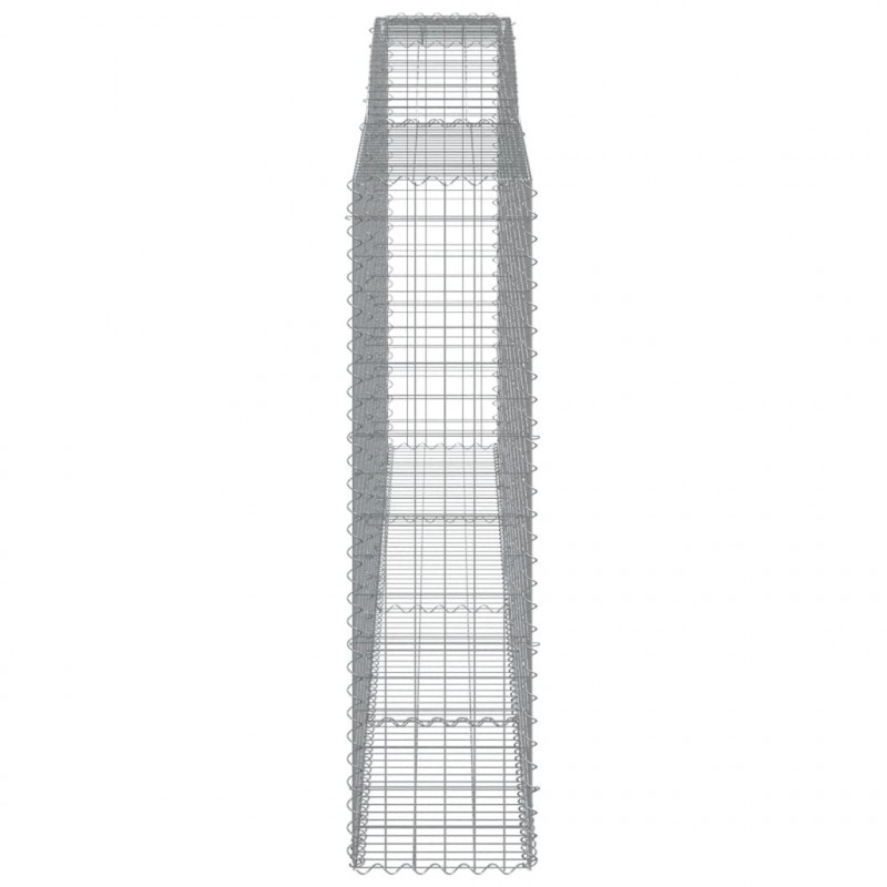 Kosze gabionowe, 3 szt, 400x50x180/200 cm, galwanizowane żelazo