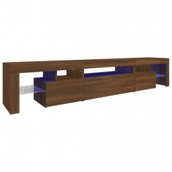 Szafka pod TV z oświetleniem LED, brązowy dąb, 215x36,5x40 cm