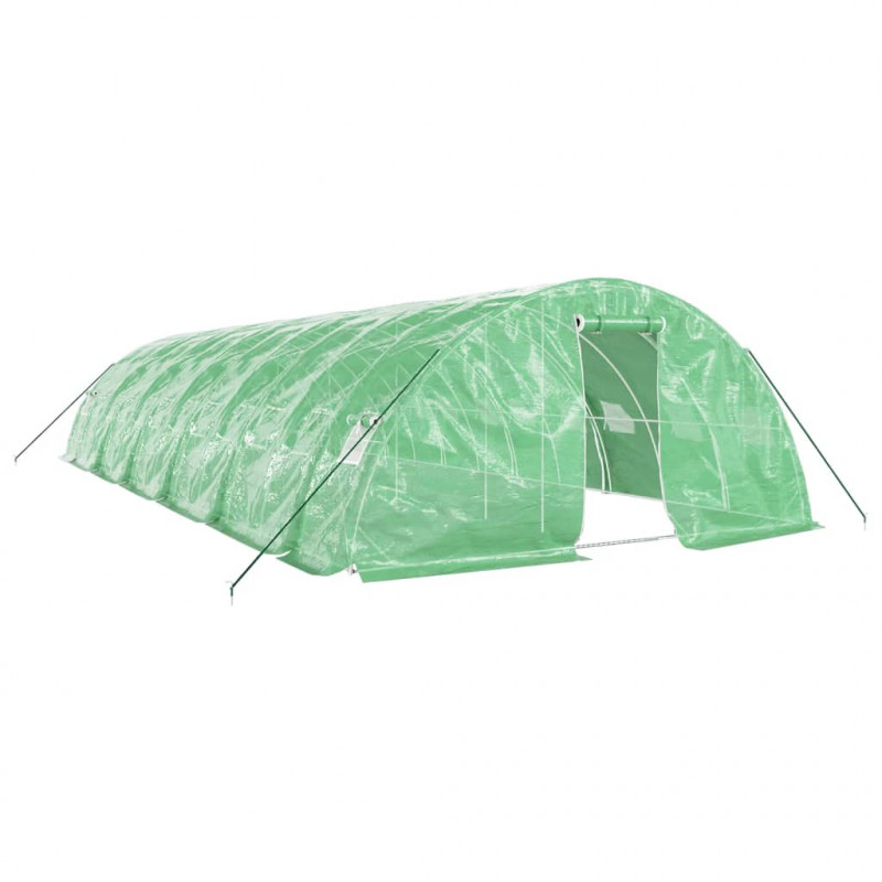 Szklarnia ze stalową ramą, zielona, 60 m², 12x5x2,3 m