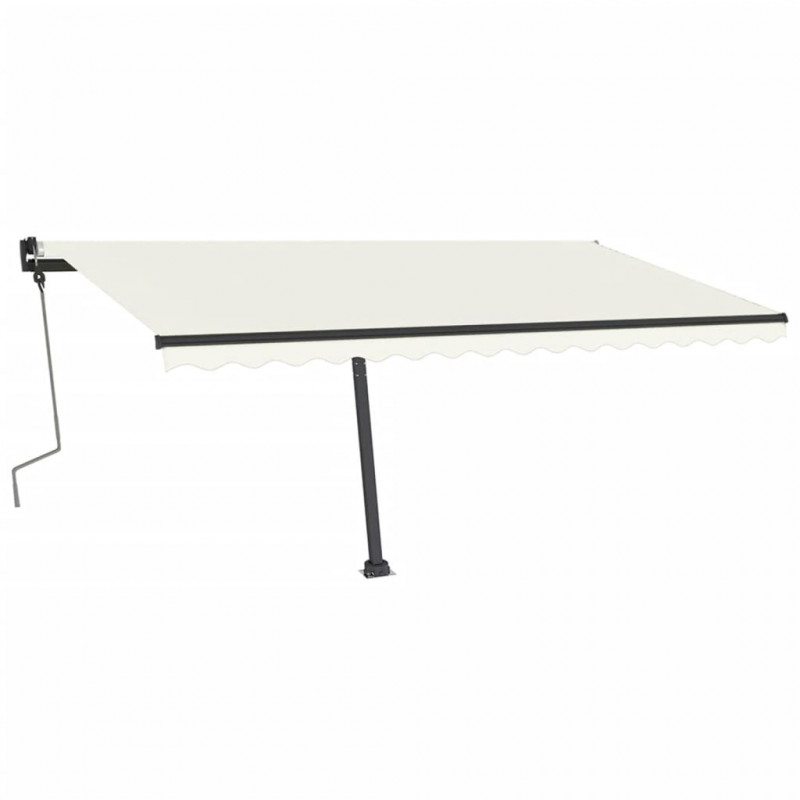 Ręcznie zwijana markiza z LED, 400 x 350 cm, kremowa